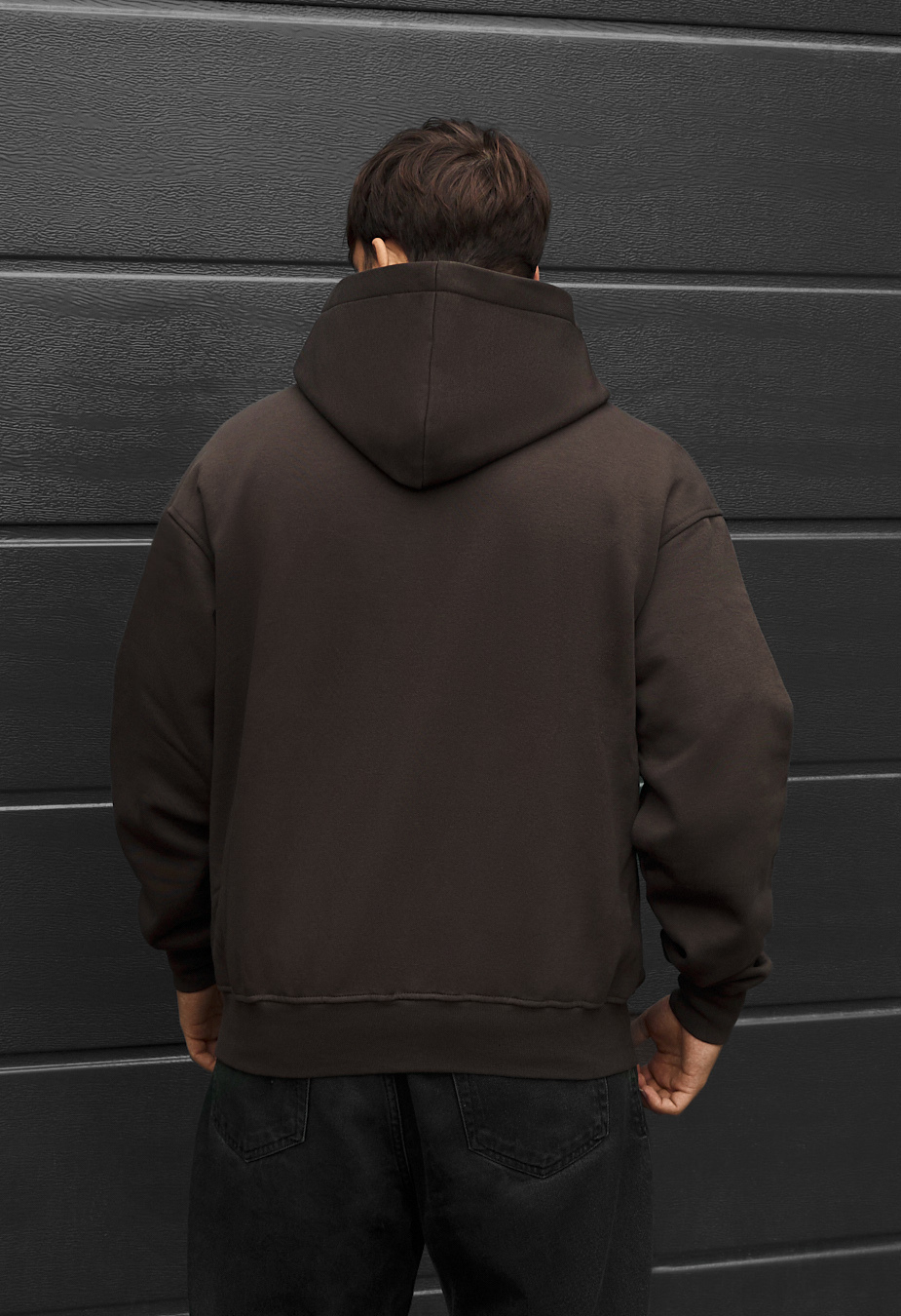 Bluza Staff lo zip brown oversize fleece