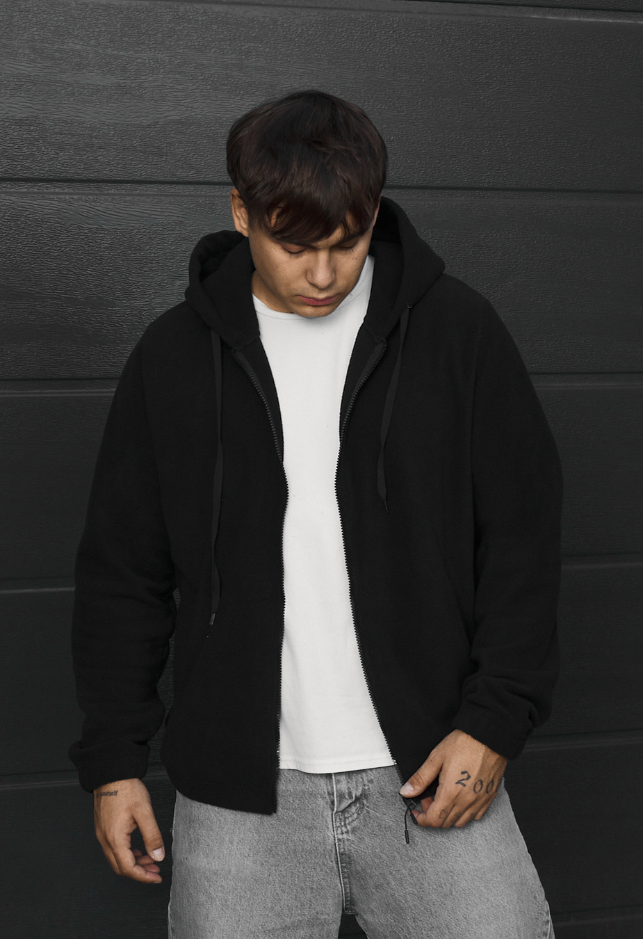 Bluza Staff zip black fleece