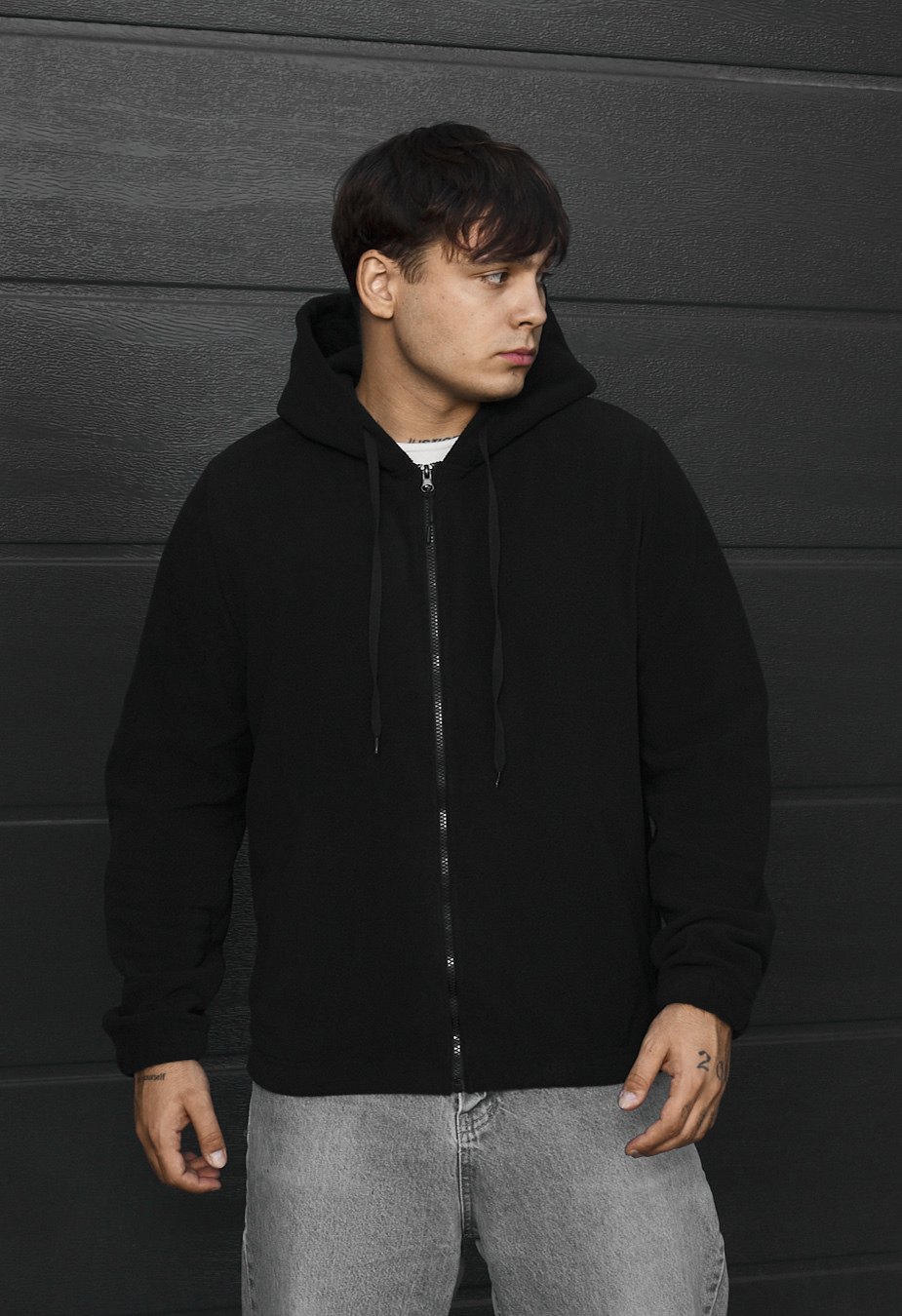 Bluza Staff zip black fleece