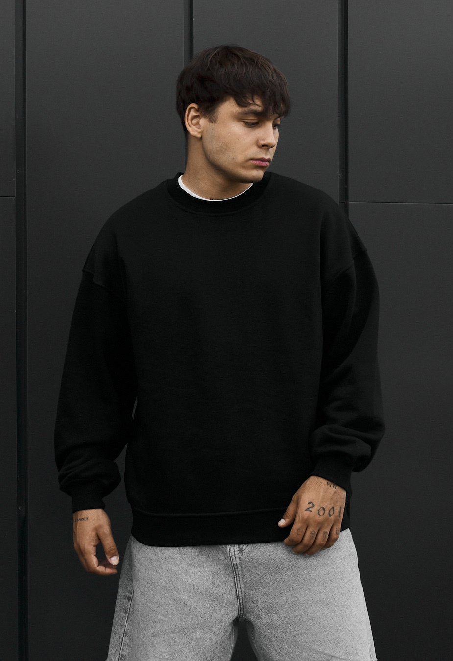Bluza Staff black oversize fleece
