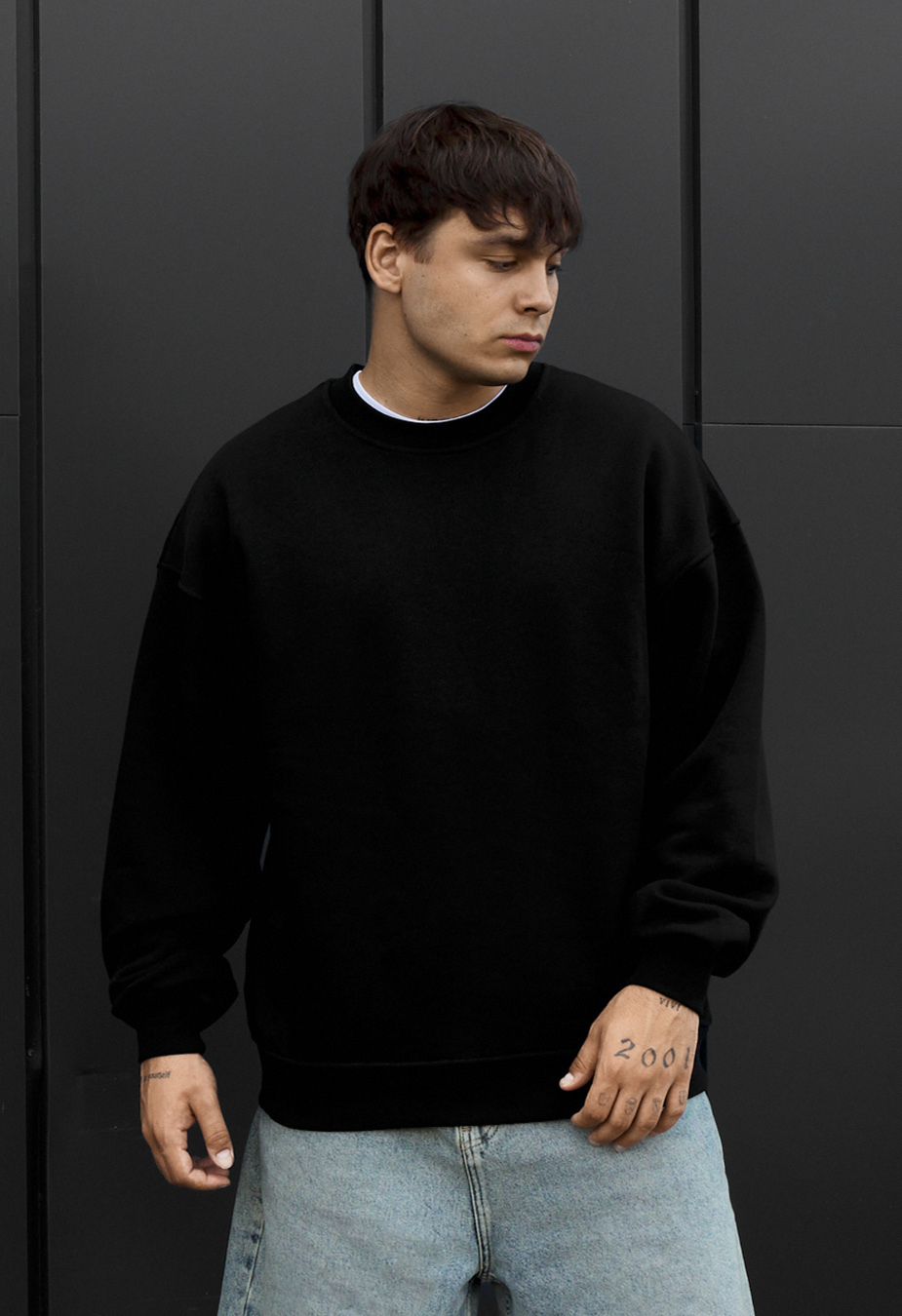 Bluza Staff black oversize fleece
