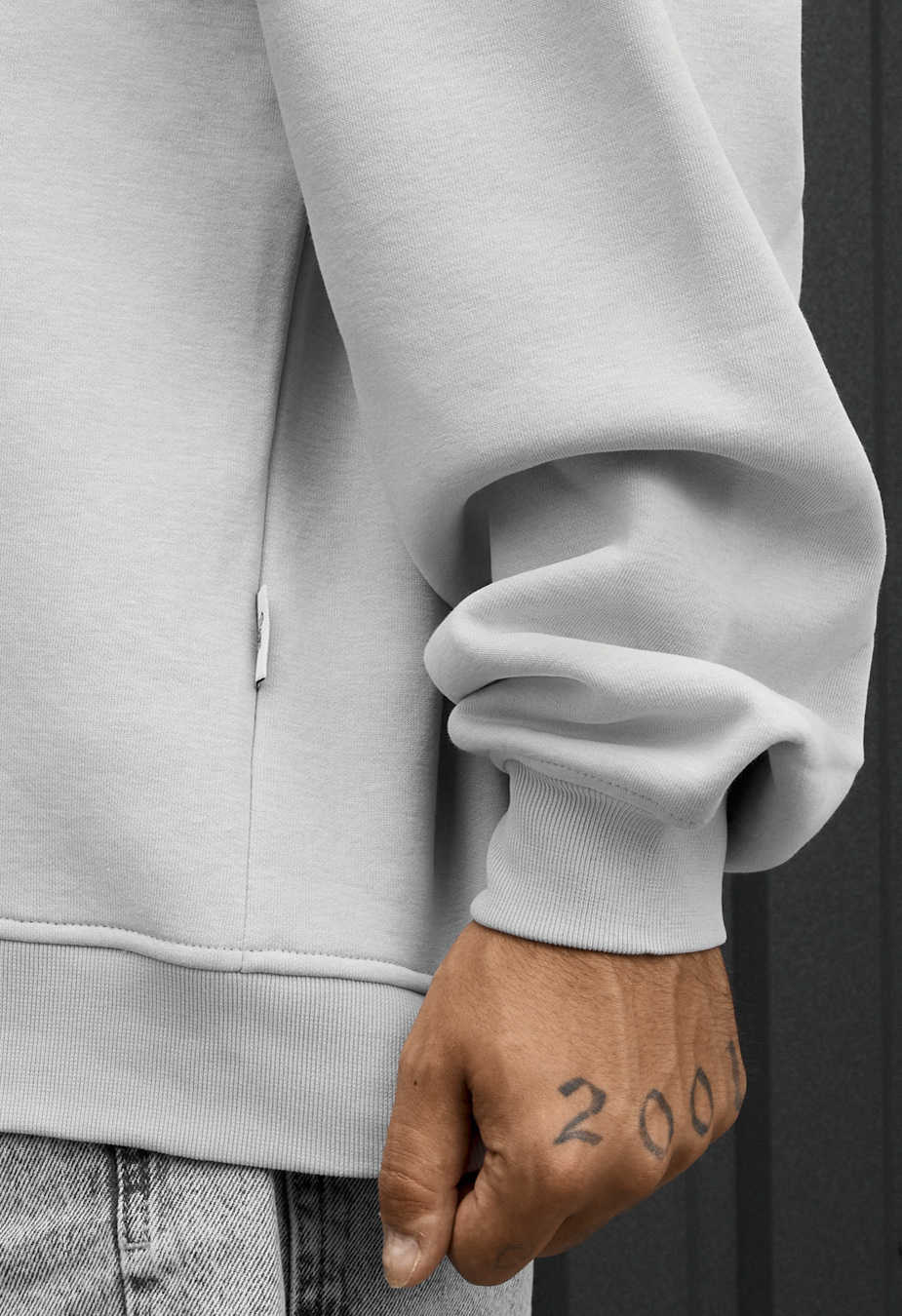 Bluza Staff light gray melange oversize fleece