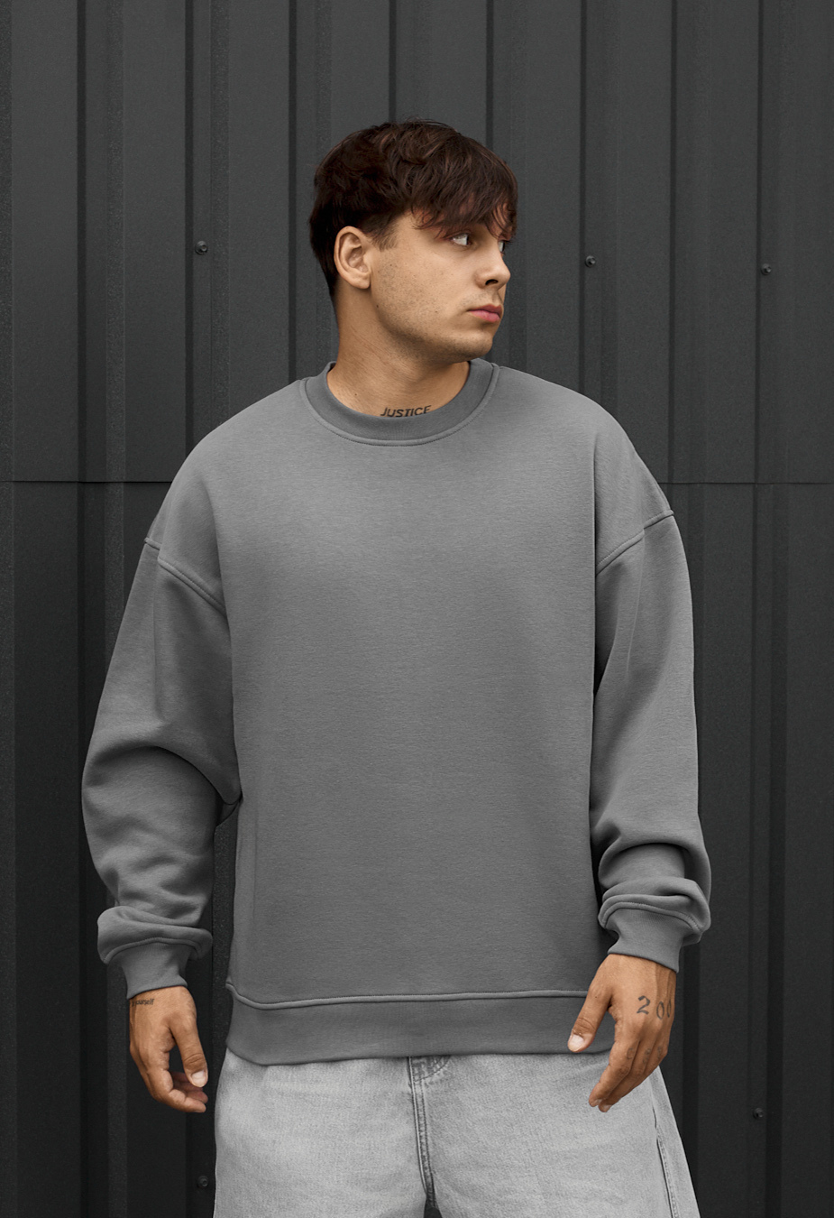 Bluza Staff gray oversize fleece