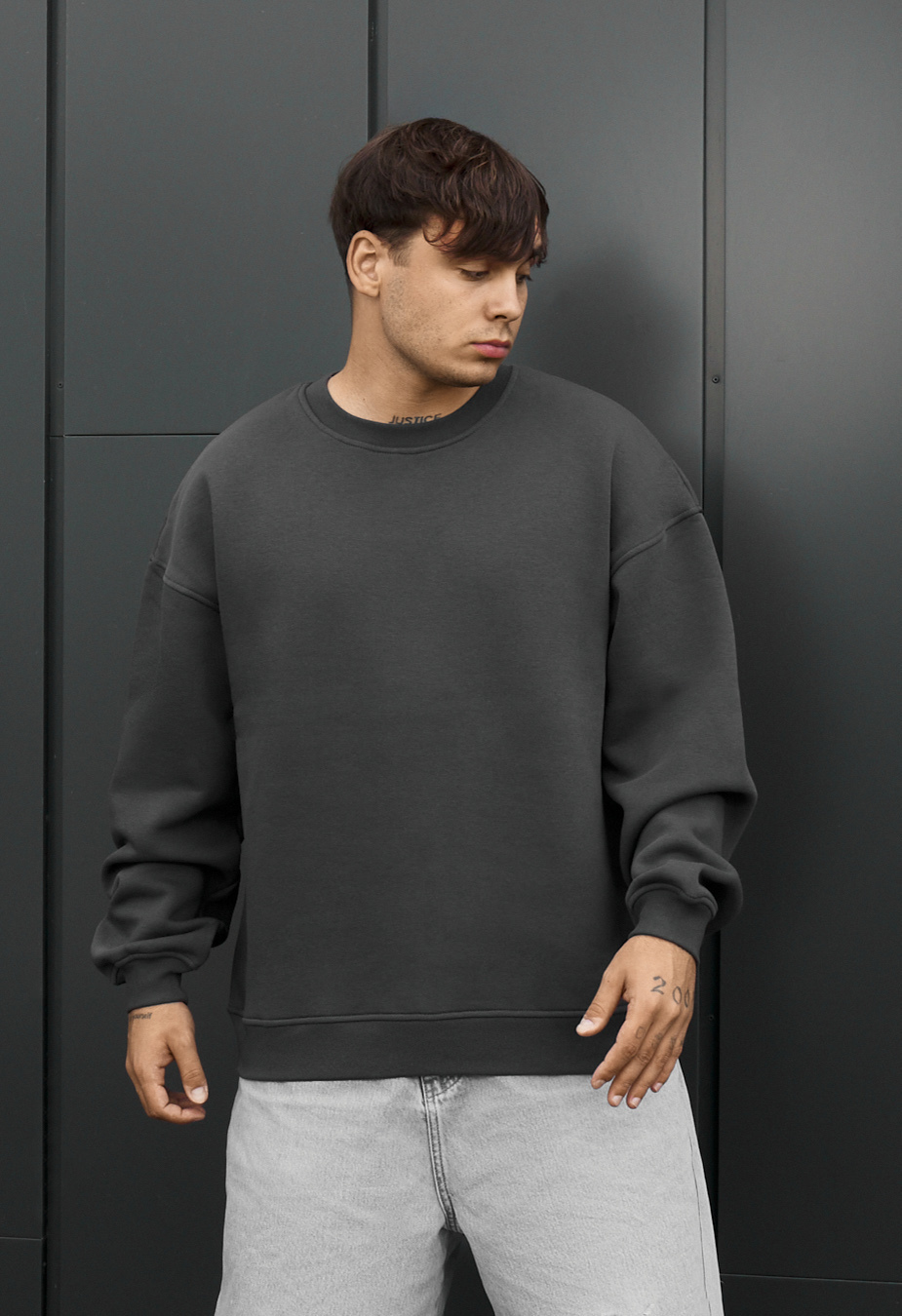 Bluza Staff graphite oversize fleece
