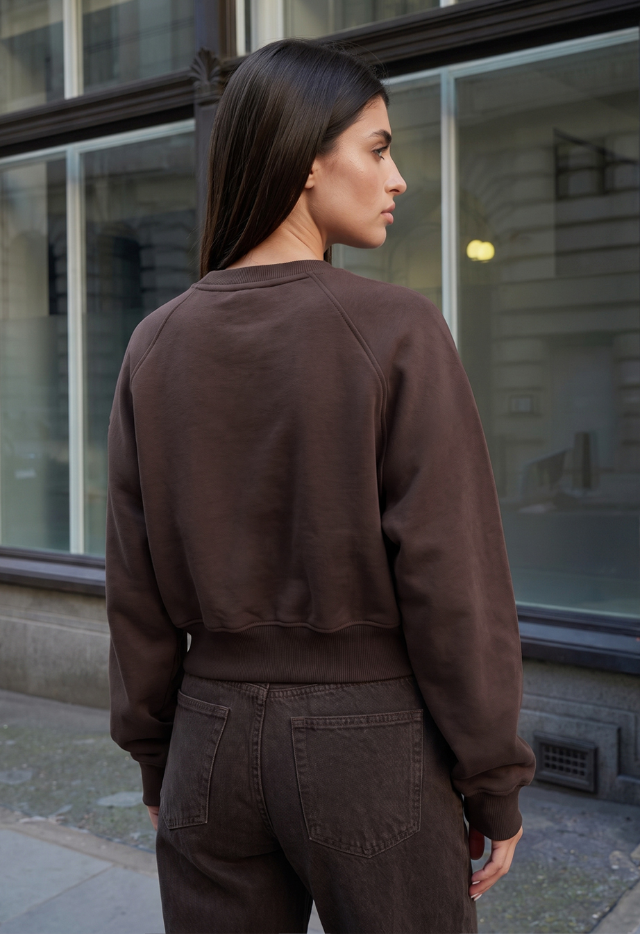 Bluza Staff make dark brown fleece
