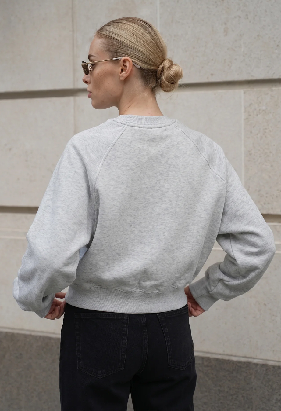 Bluza Staff make gray melange fleece