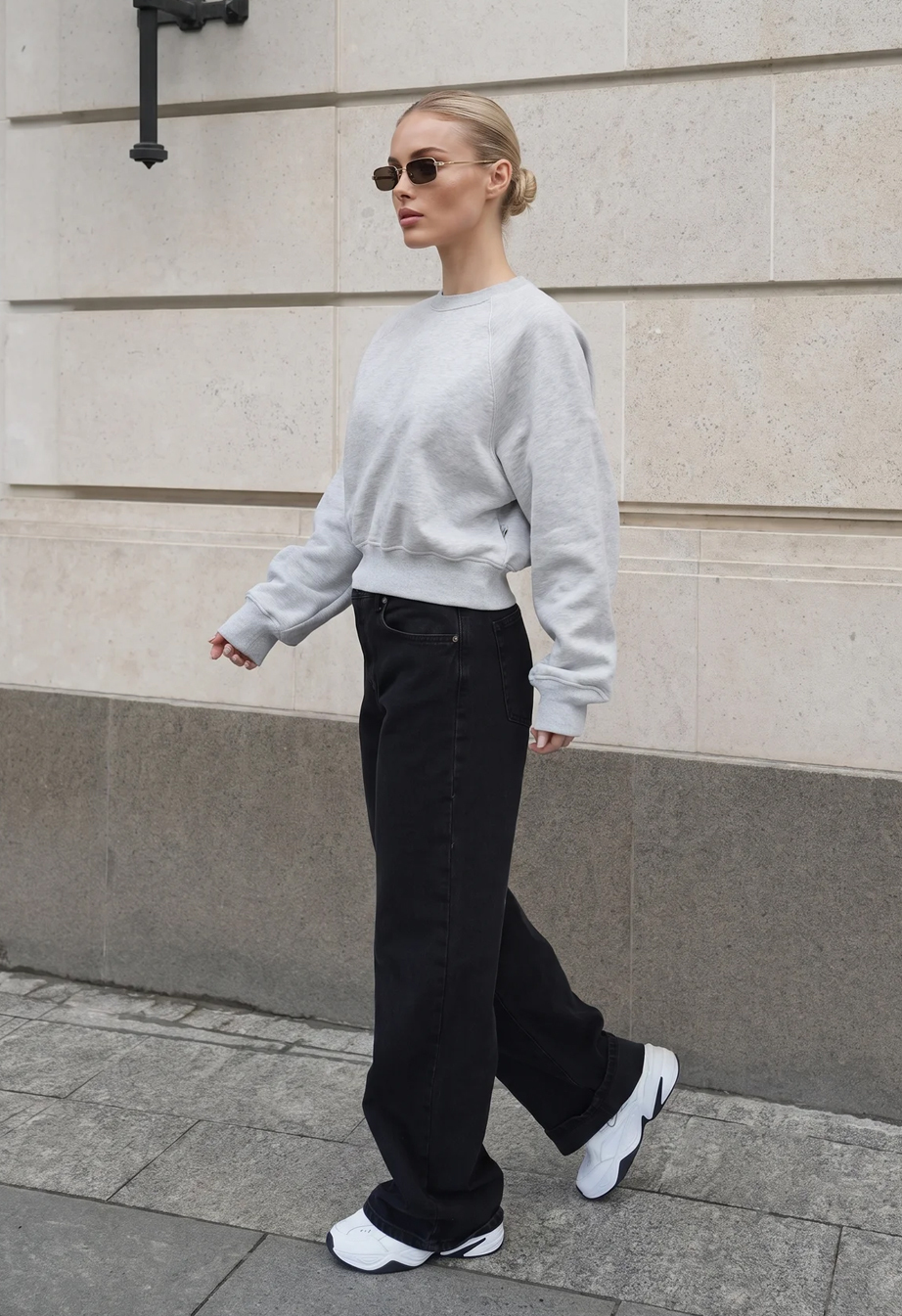 Bluza Staff make gray melange fleece