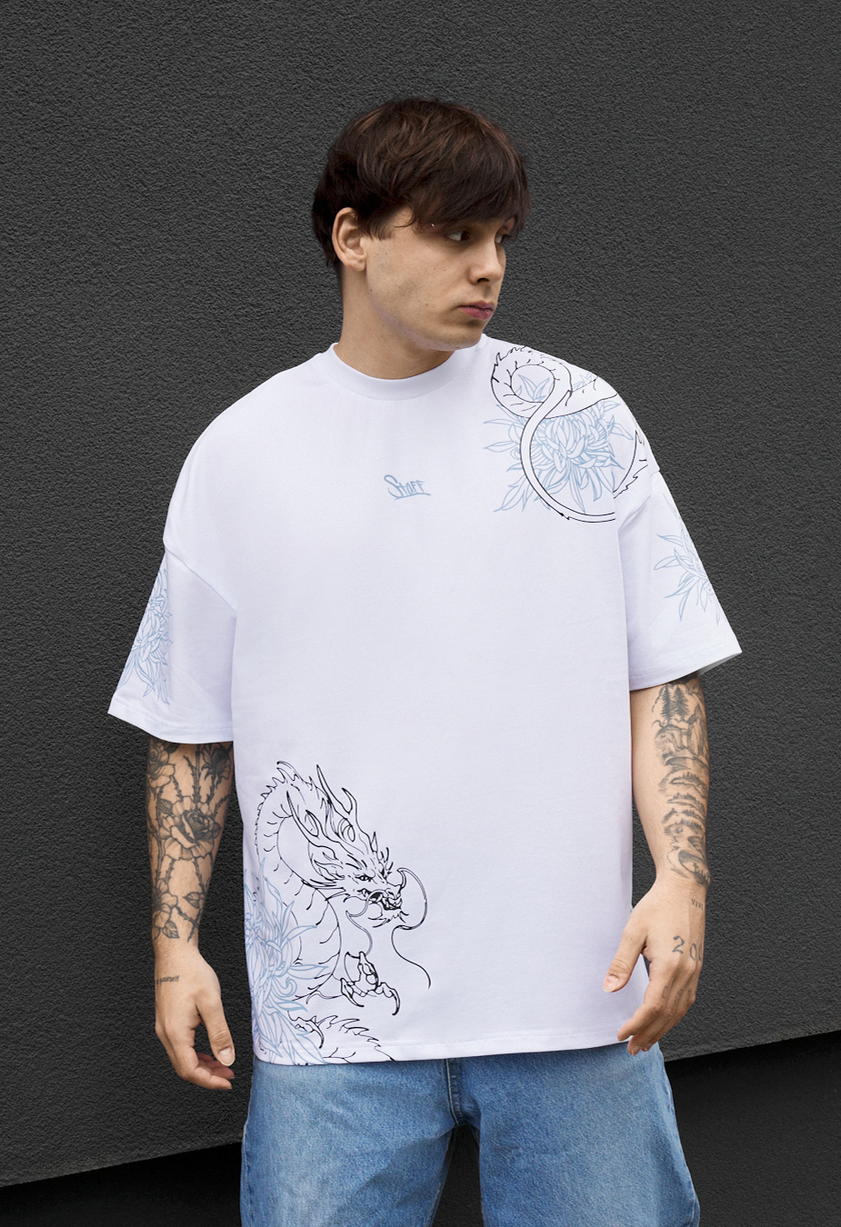 Koszulka Staff logo & drago oversize