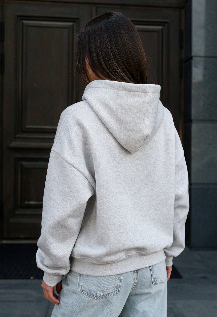 Bluza Staff ti gray melange oversize fleece