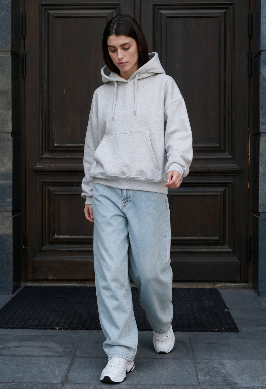 Bluza Staff ti gray melange oversize fleece