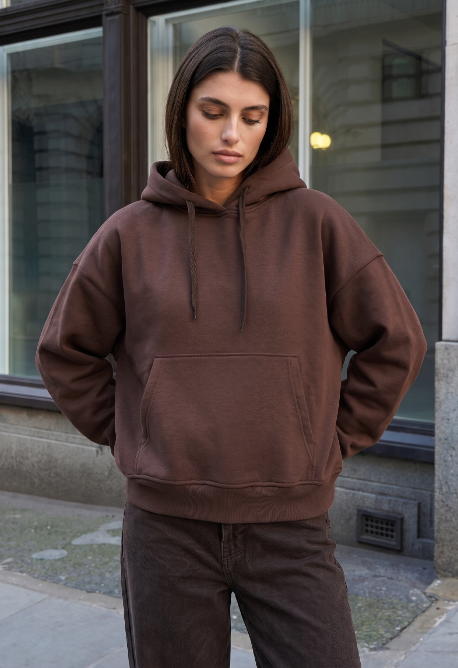 Bluza Staff ti brown oversize fleece