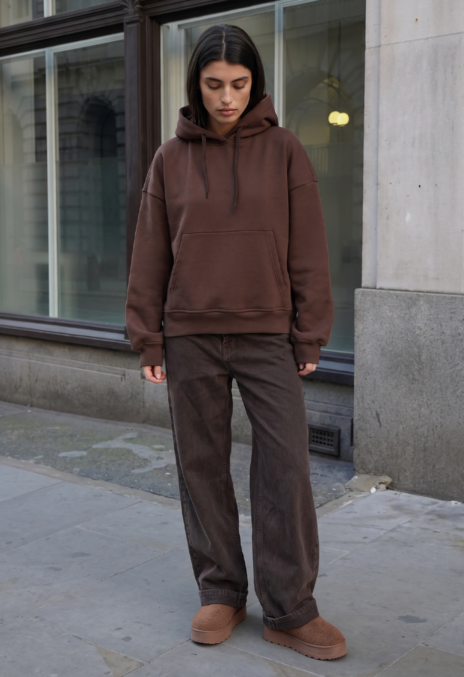 Bluza Staff ti brown oversize fleece