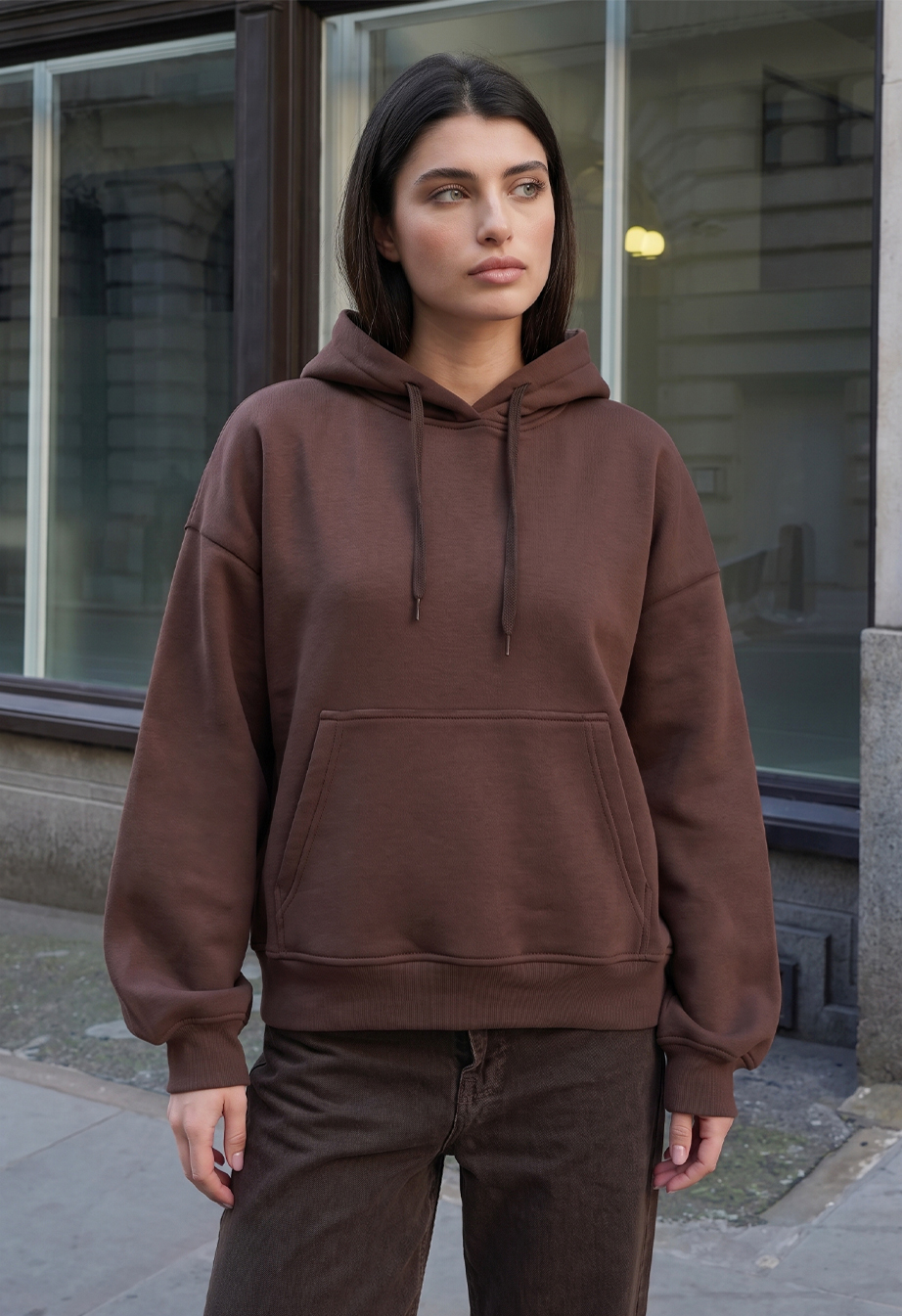 Bluza Staff ti brown oversize fleece
