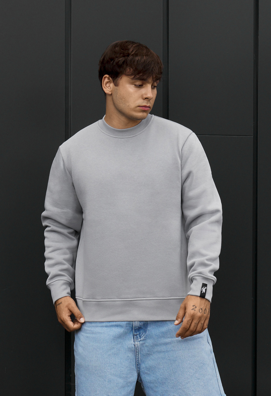 Bluza Staff  gray melange basic fleece