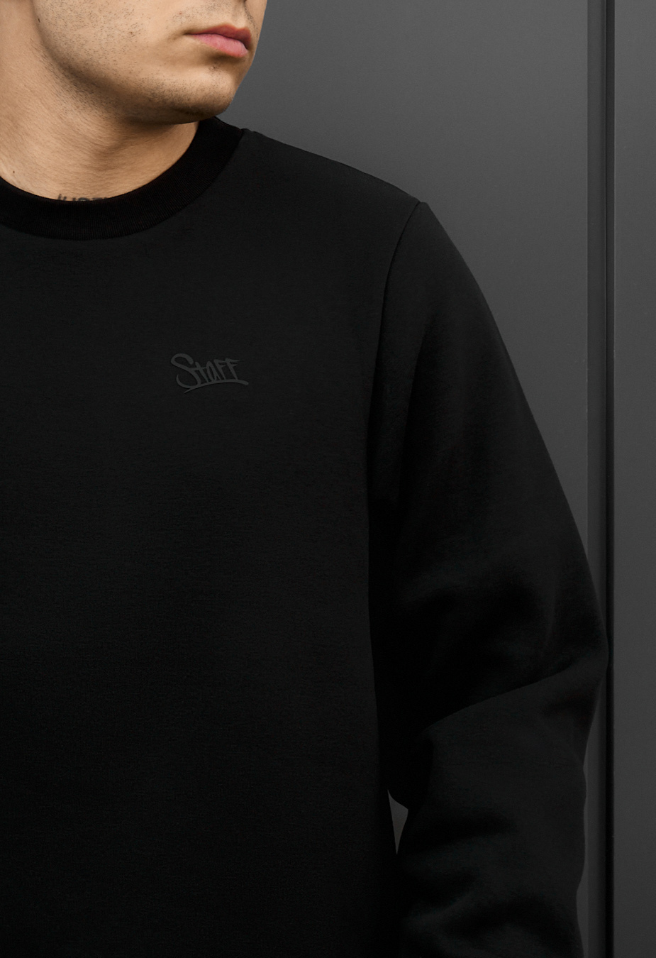 Bluza Staff logo black fleece