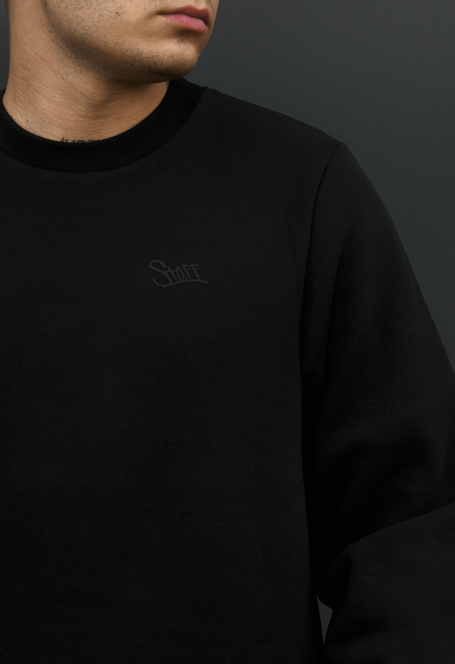 Bluza Staff logo black fleece