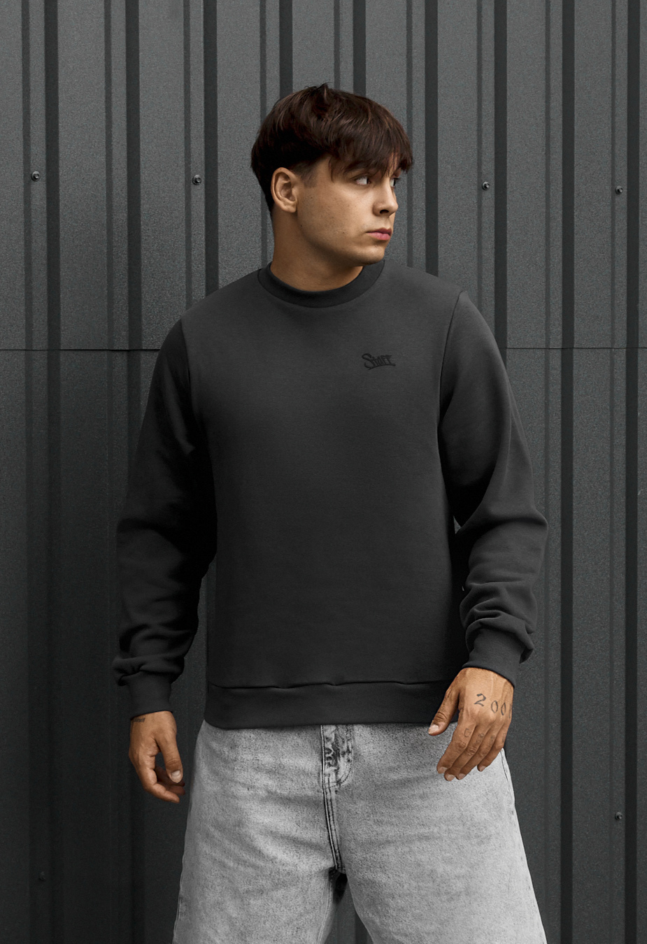 Bluza Staff logo dark gray fleece