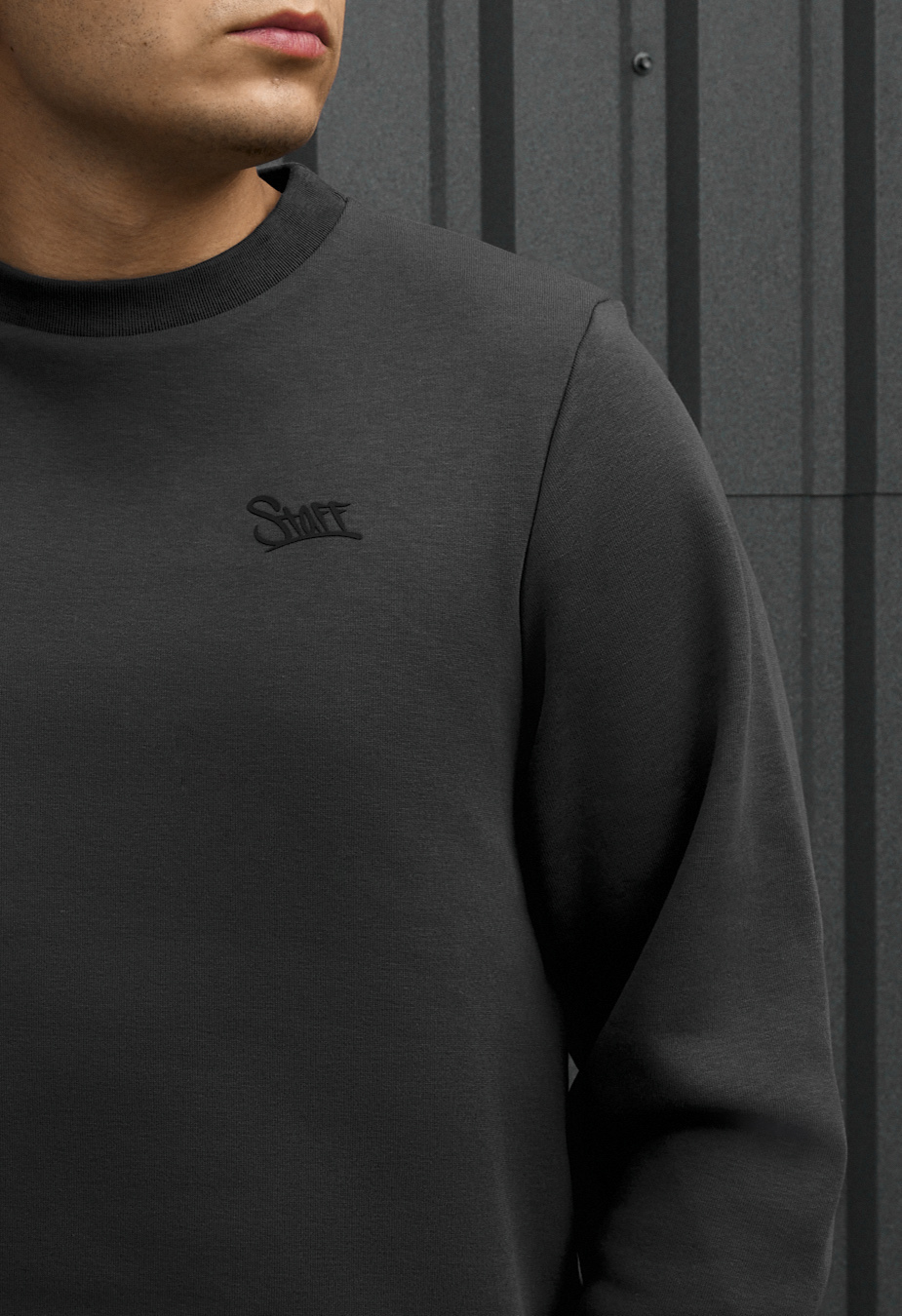Bluza Staff logo dark gray fleece
