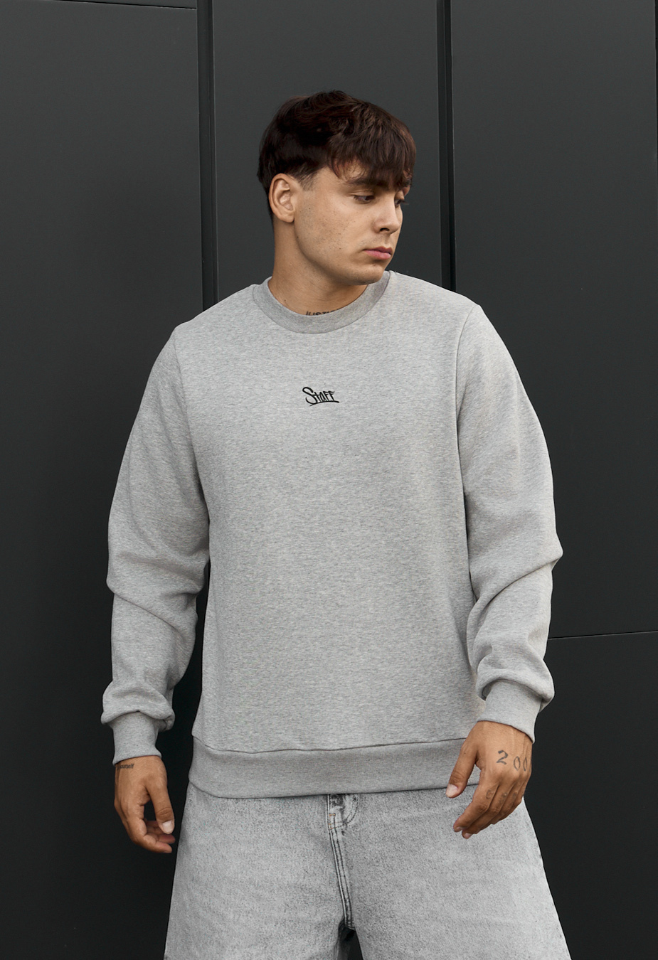 Bluza Staff logo gray melange fleece