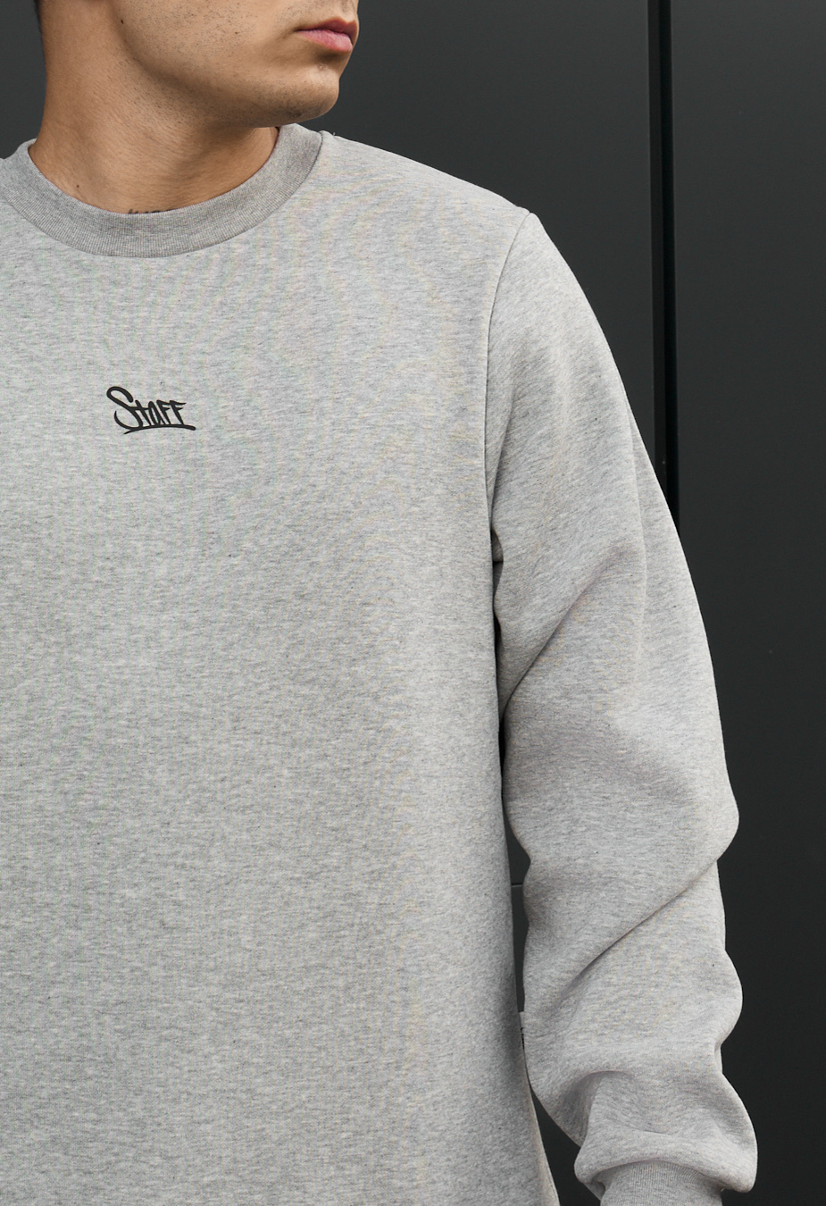Bluza Staff logo gray melange fleece