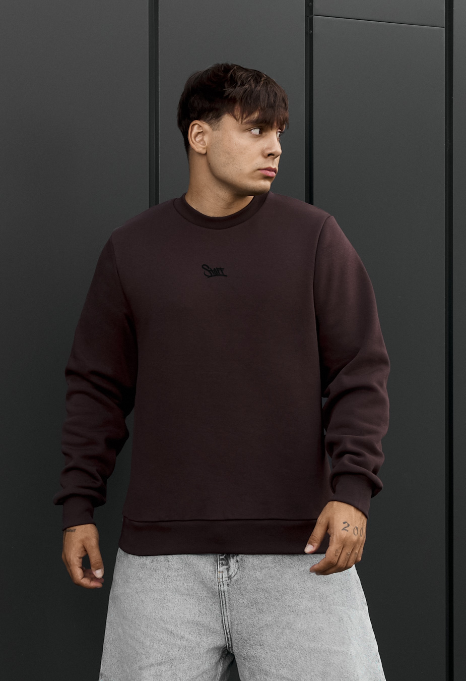 Bluza Staff logo brown fleece