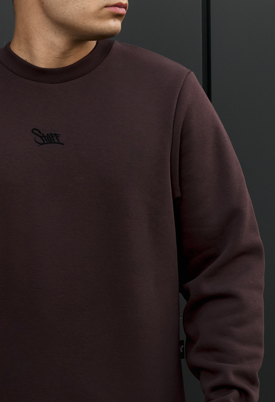 Bluza Staff logo brown fleece