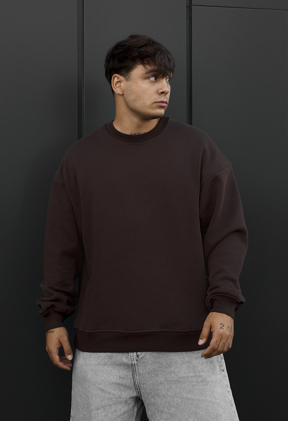 Bluza Staff dark brown oversize fleece