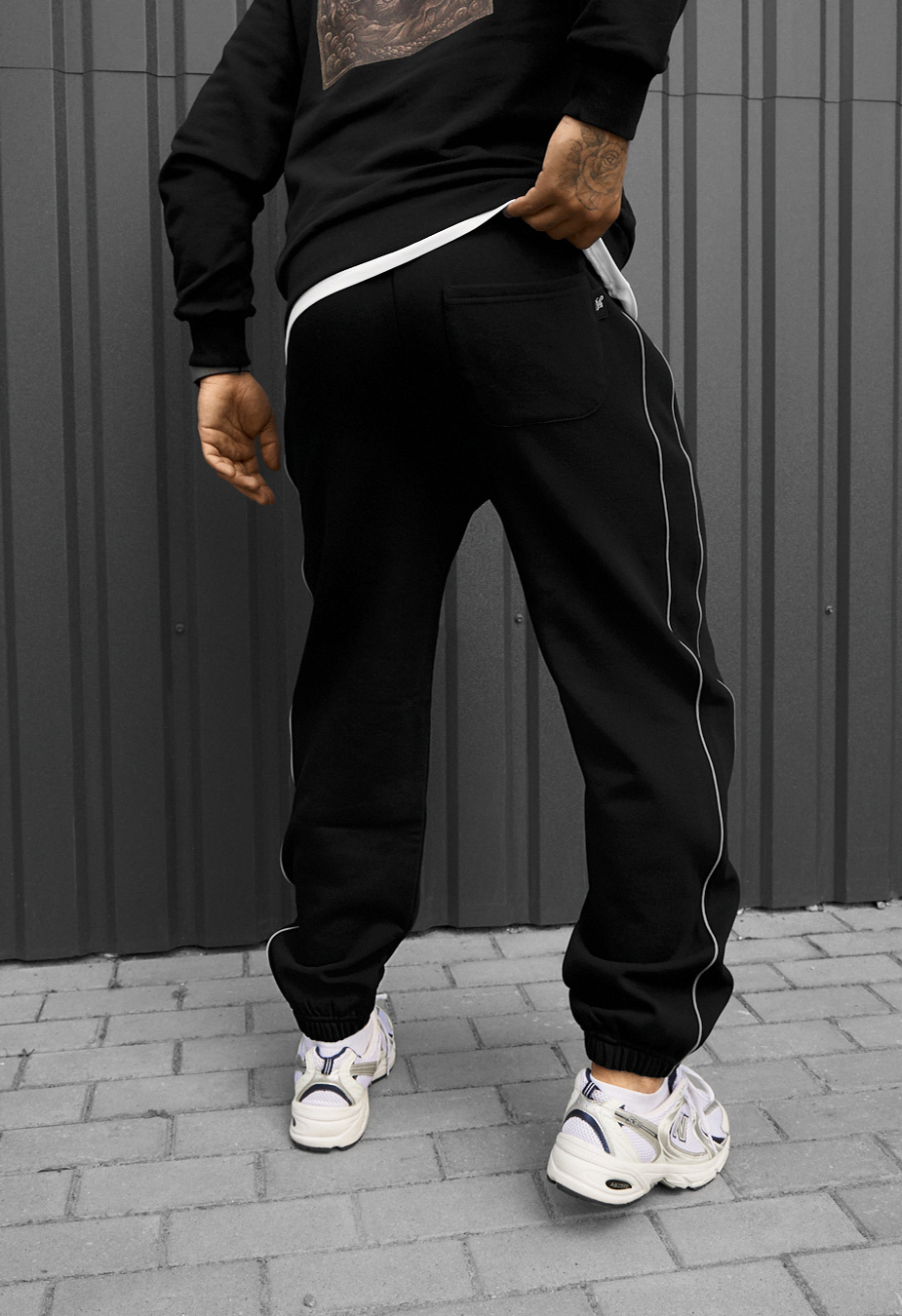 Spodnie dresowe Staff al black reflective fleece