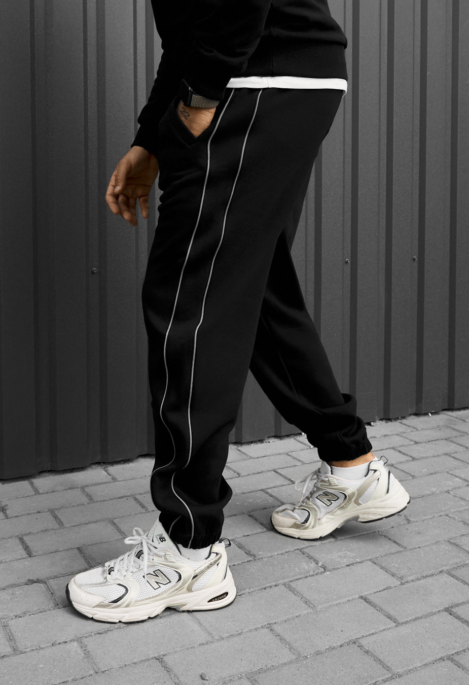 Spodnie dresowe Staff al black reflective fleece