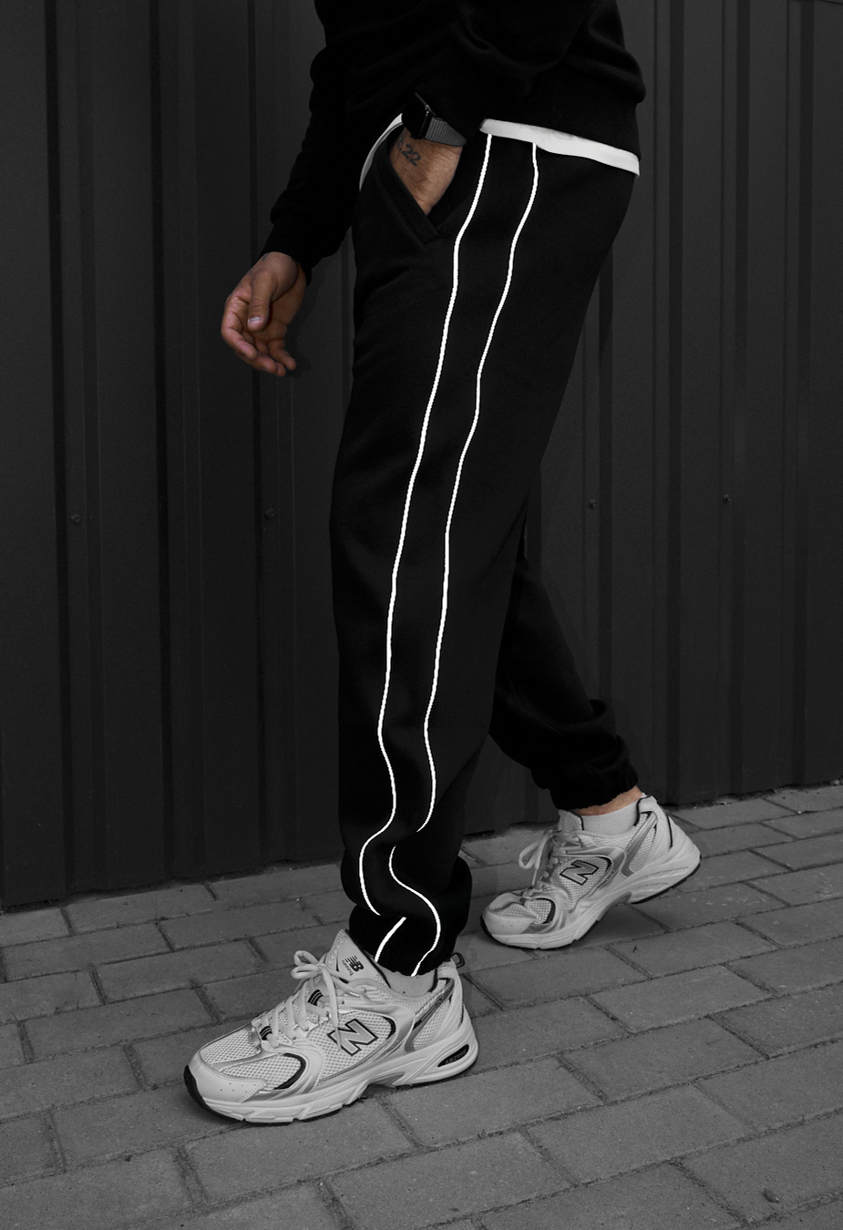 Spodnie dresowe Staff al black reflective fleece