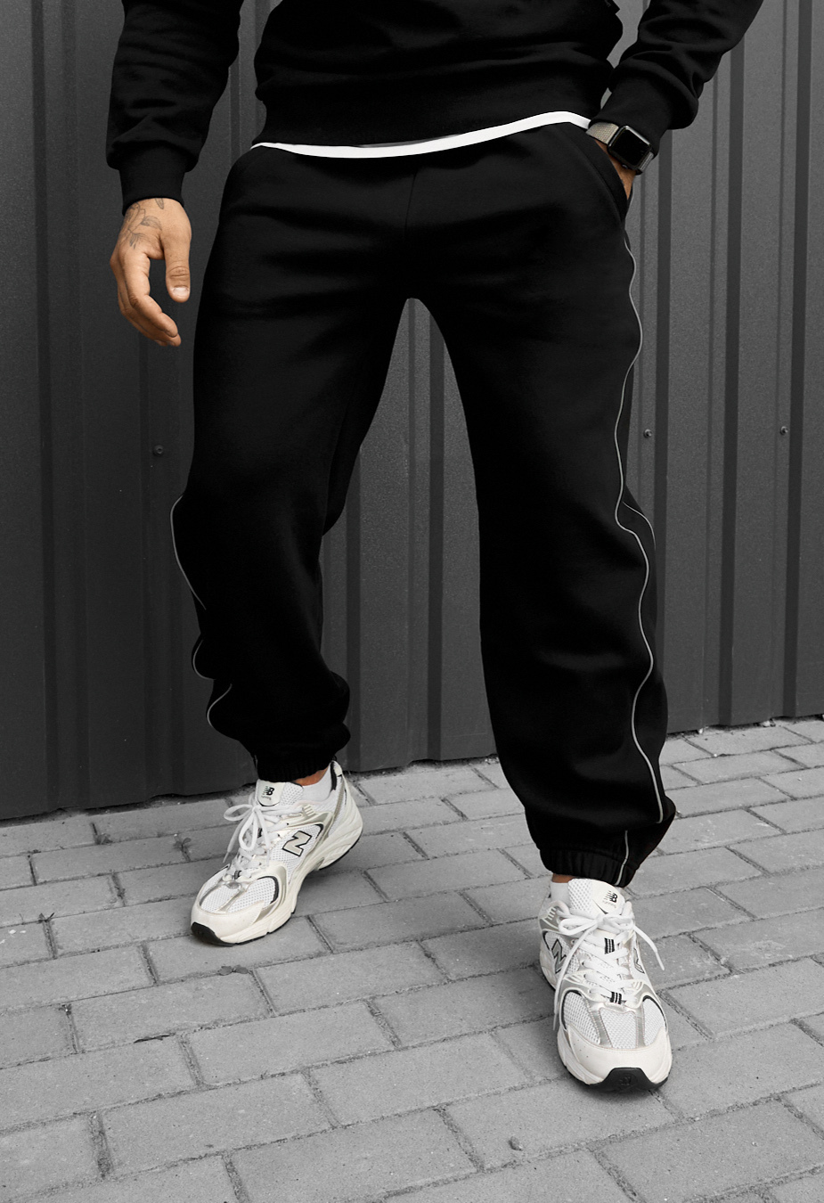 Spodnie dresowe Staff al black reflective fleece