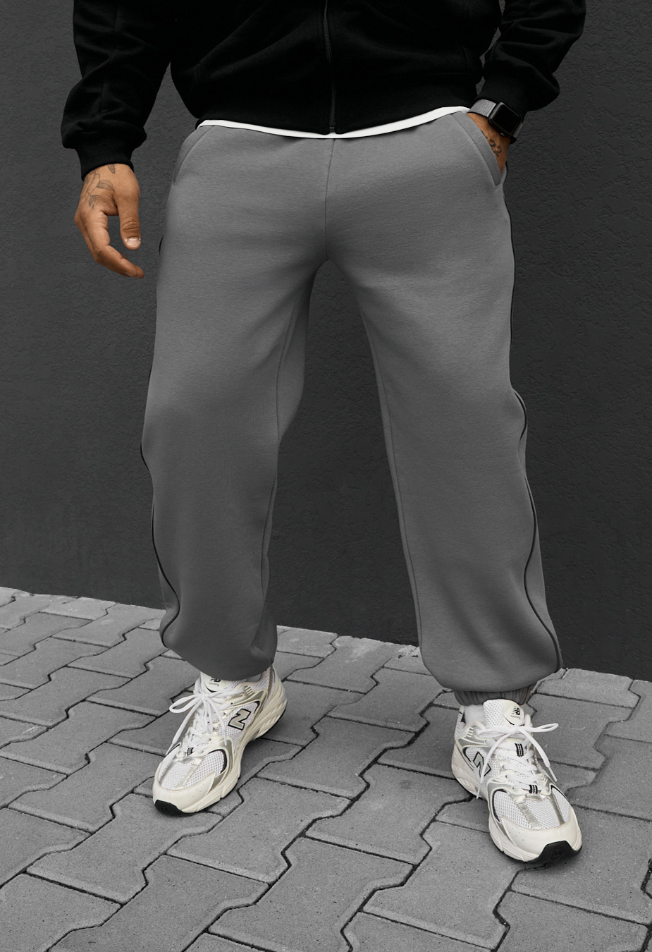 Spodnie dresowe Staff al gray reflective fleece