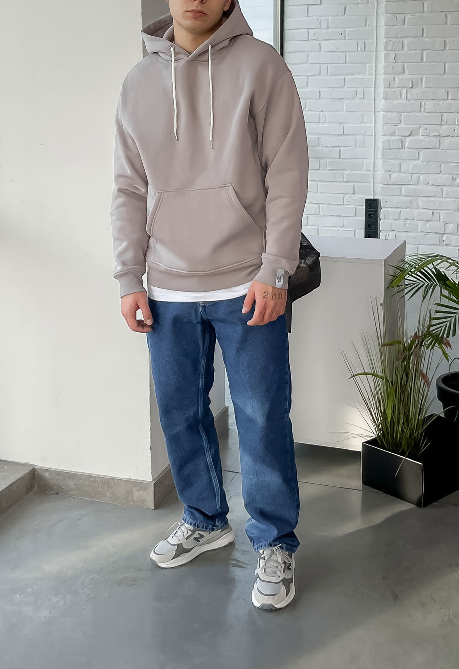 Bluza Staff gray basic oversize fleece