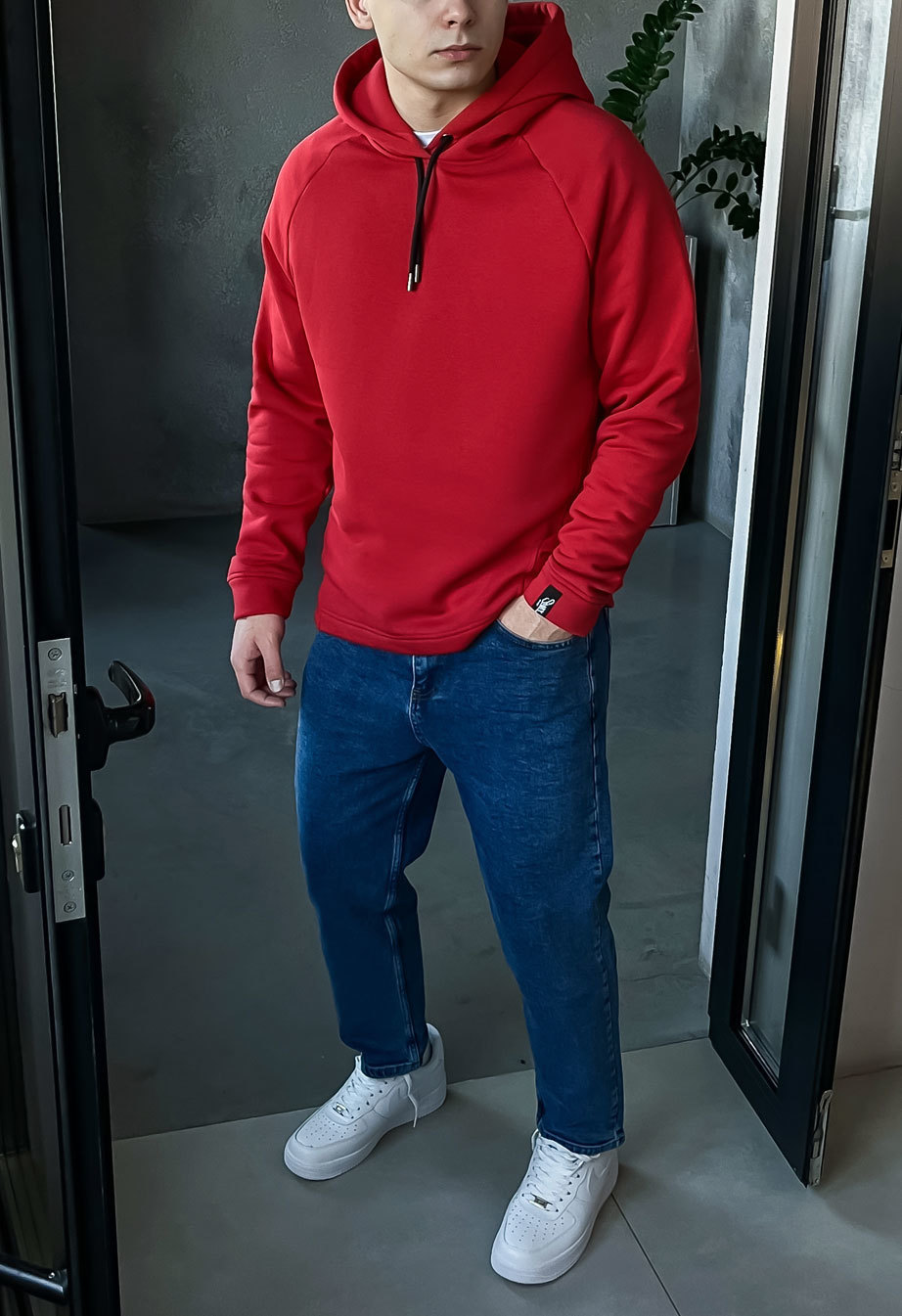 Bluza Staff red basic fleece