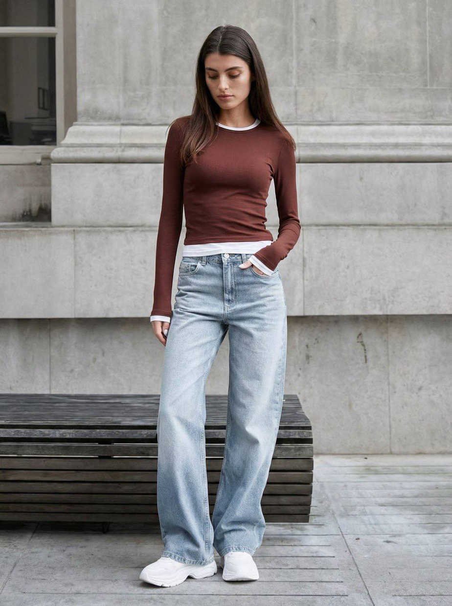 Longslevve Staff ova brown