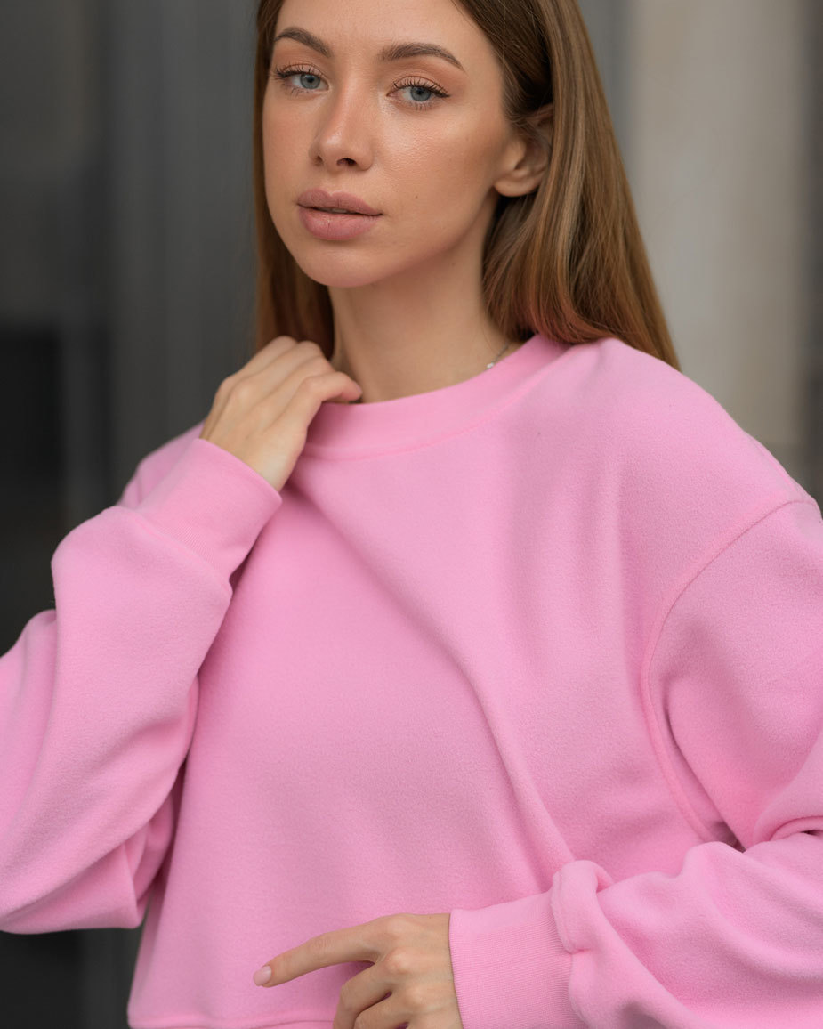 Damska bluza Staff microfleece pink oversize