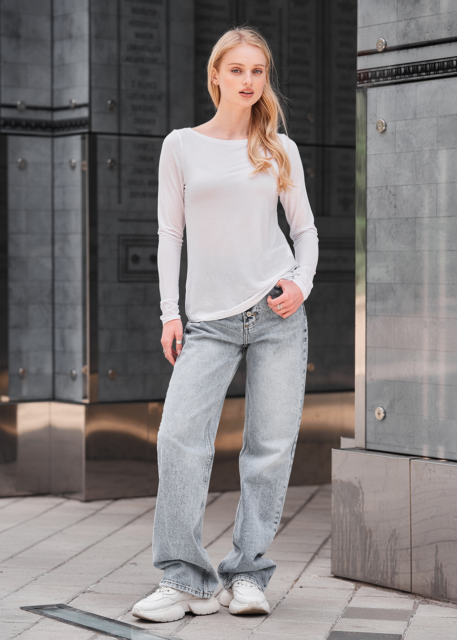 Longsleeve Staff roz white