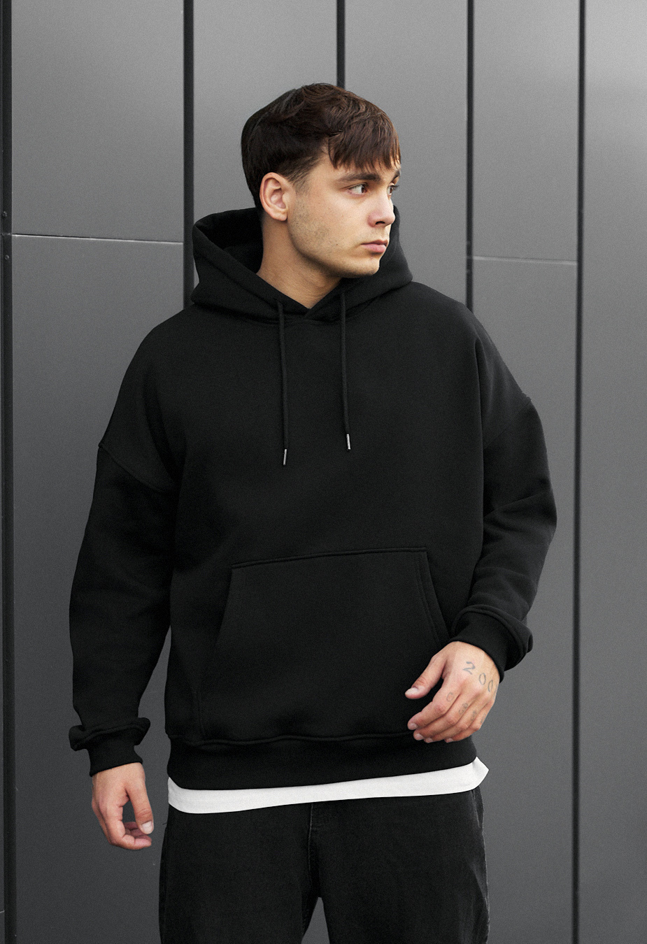 Bluza Staff black oversize fleece