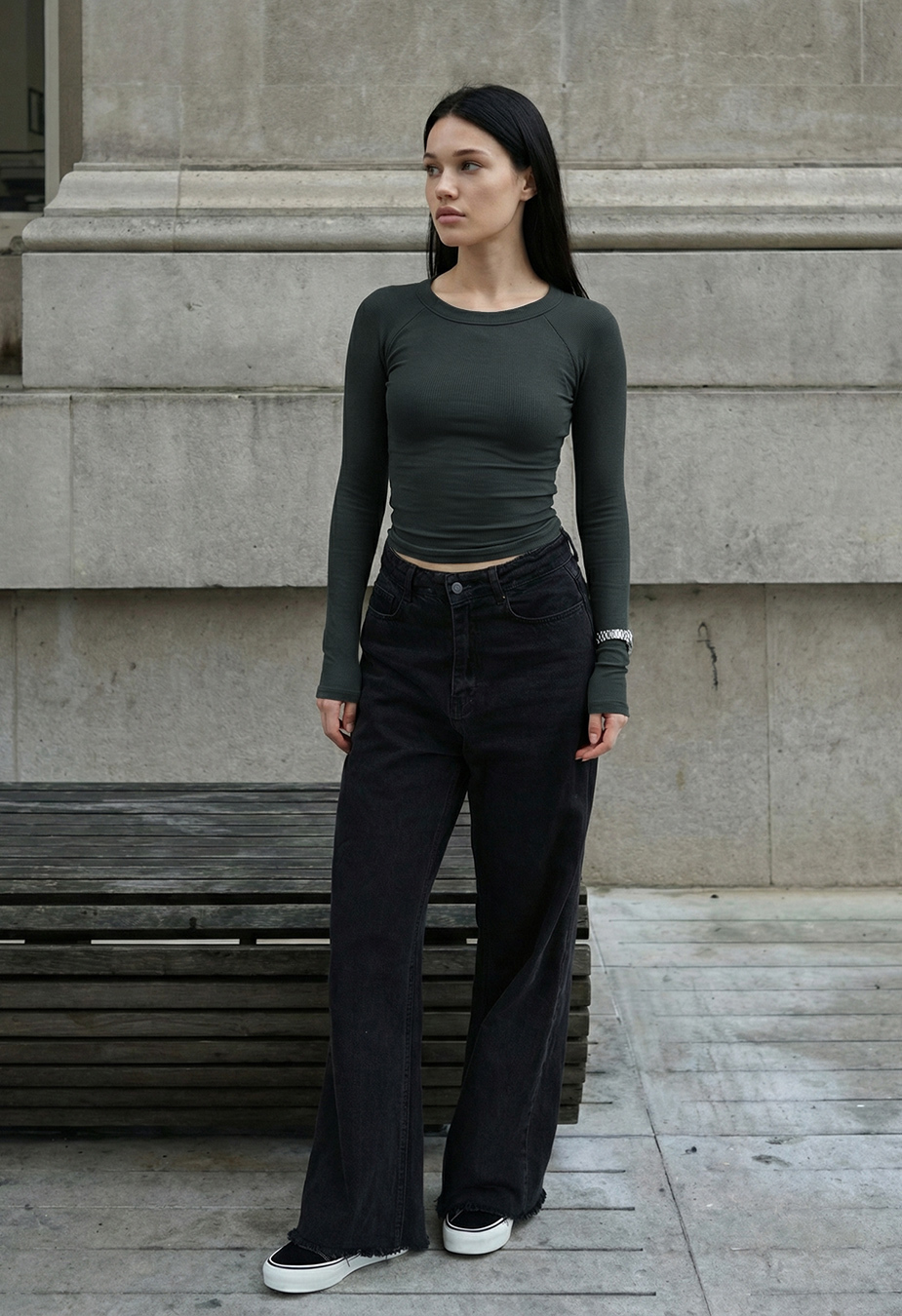 Longsleeve Staff boca dark emerald