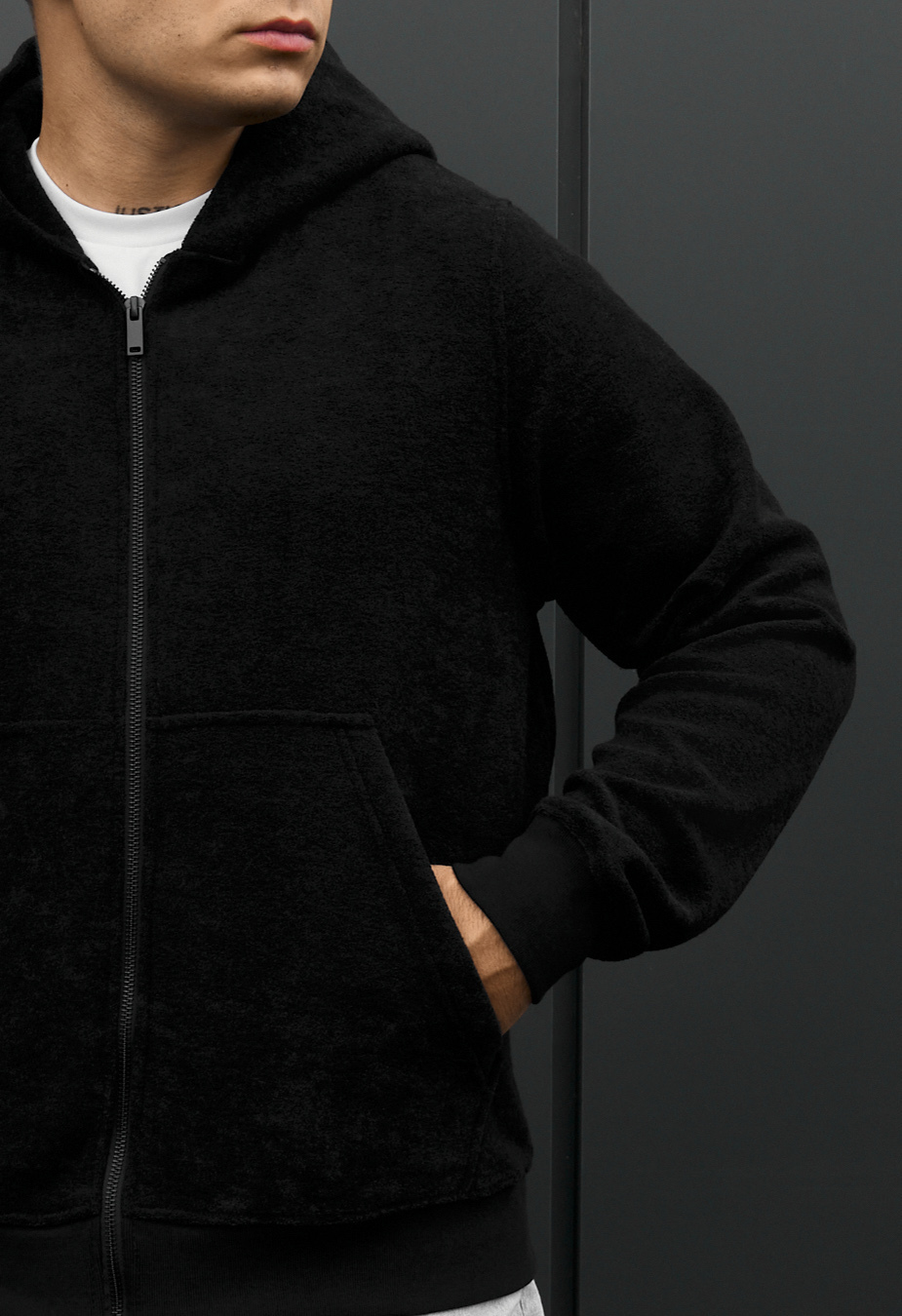 Bluza Staff zip black fleece