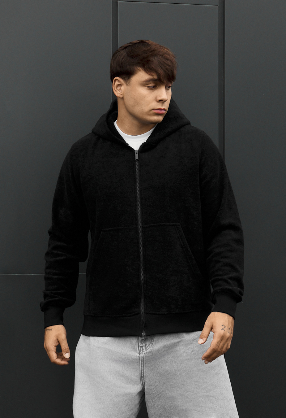 Bluza Staff zip black fleece