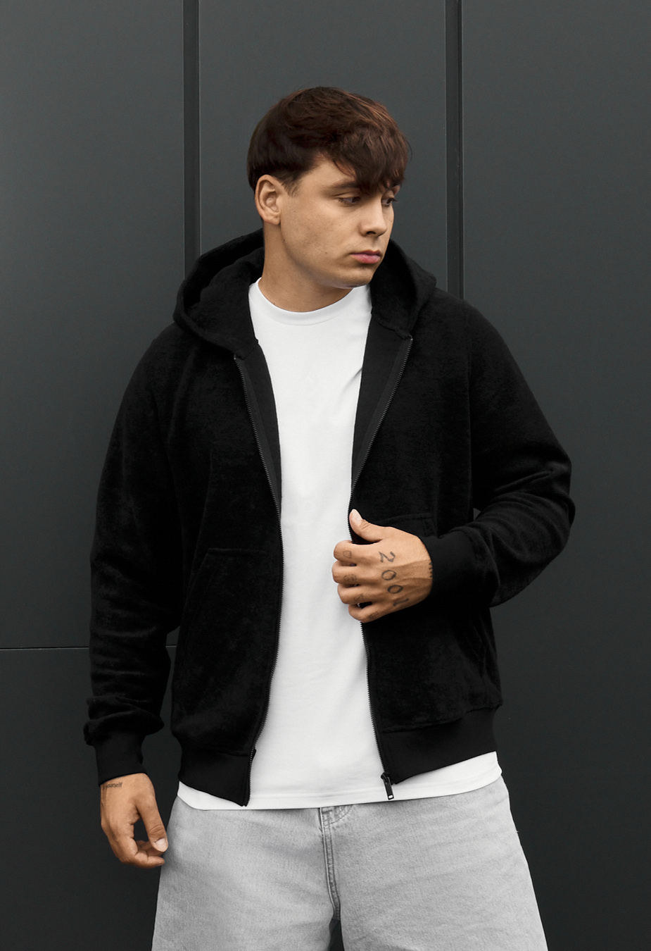 Bluza Staff zip black fleece