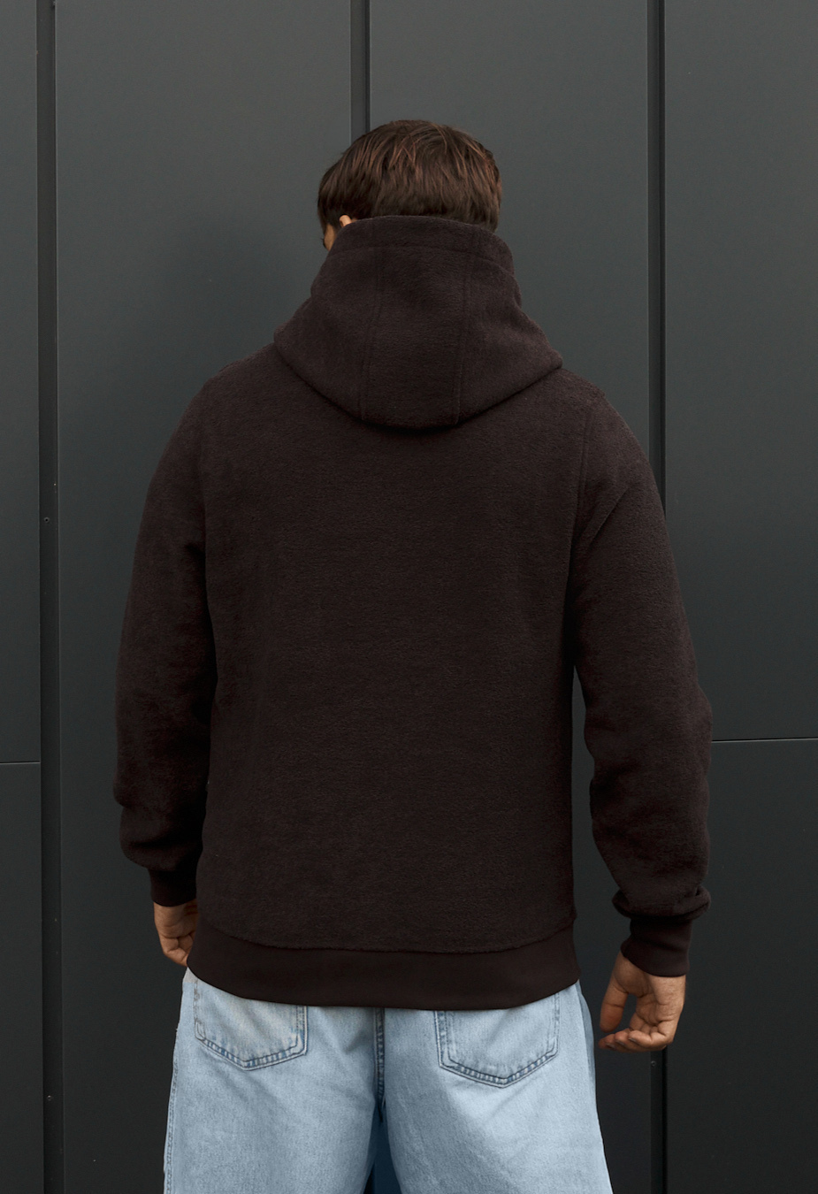 Bluza Staff zip dark brown fleece