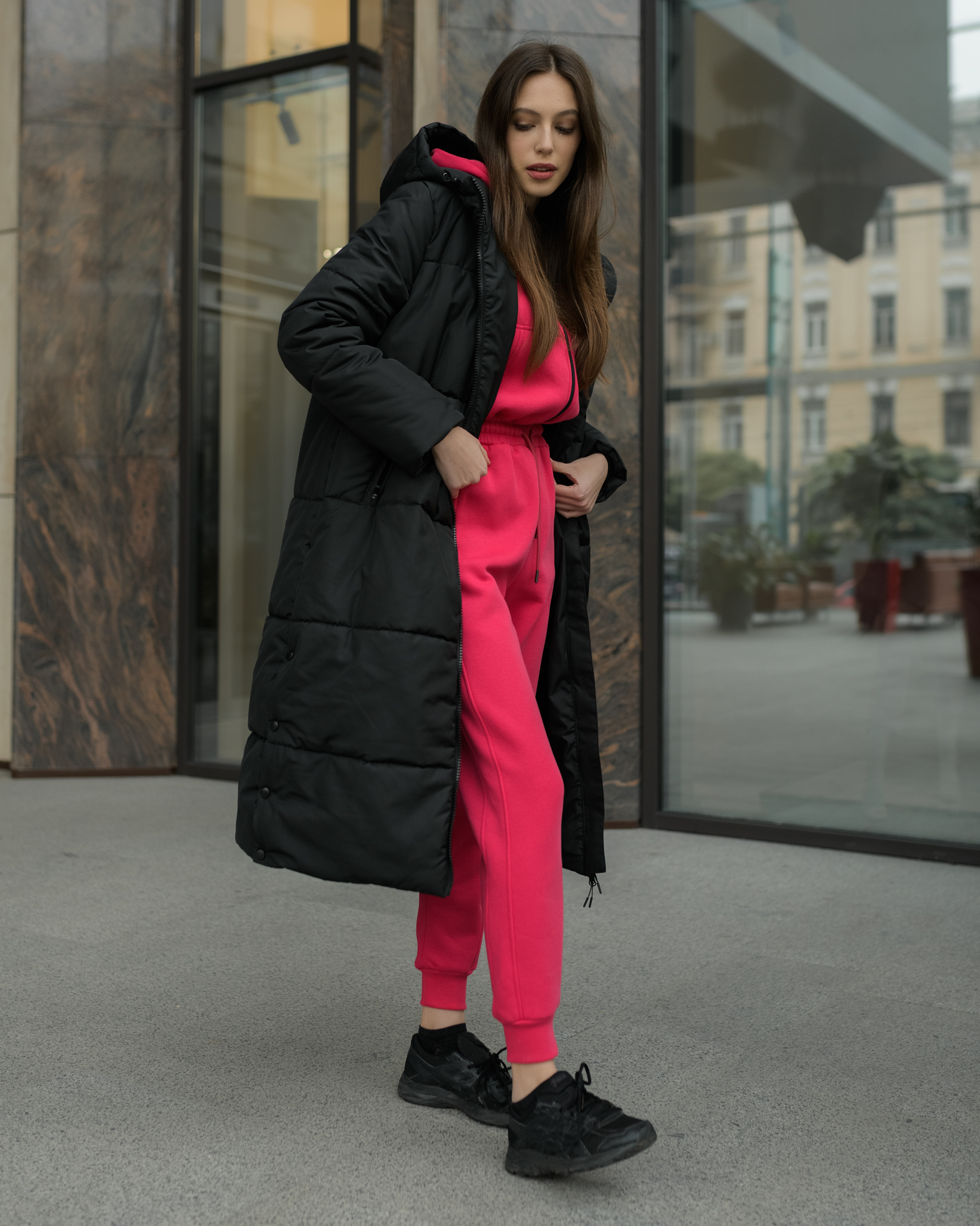 Damska kurtka zimowa Staff blum long black