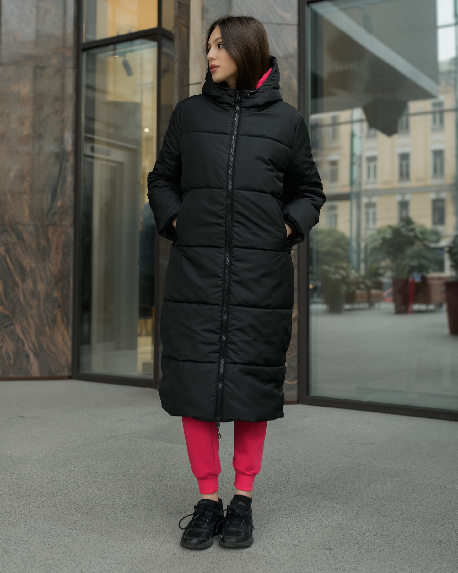 Damska kurtka zimowa Staff blum long black