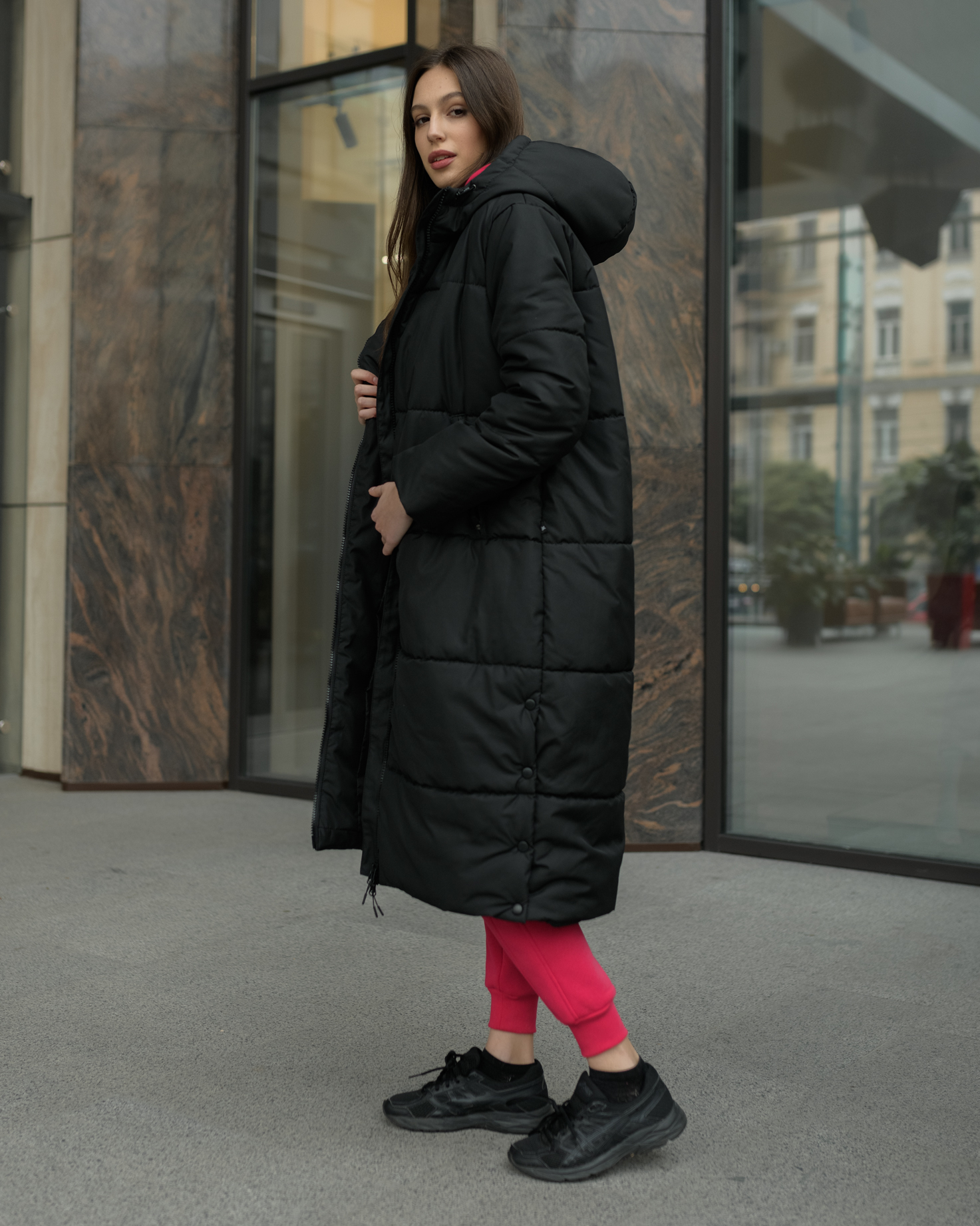 Damska kurtka zimowa Staff blum long black