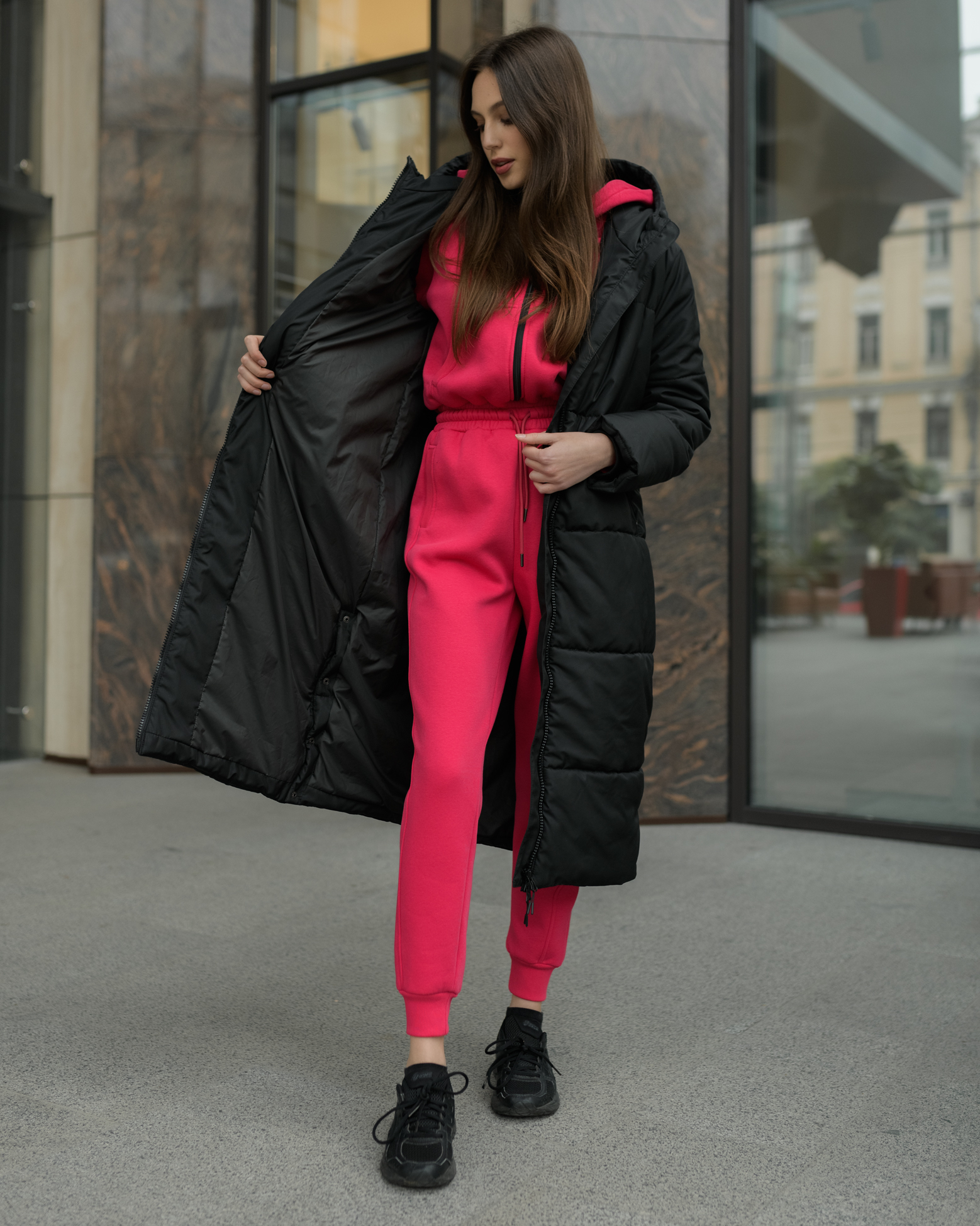 Damska kurtka zimowa Staff blum long black