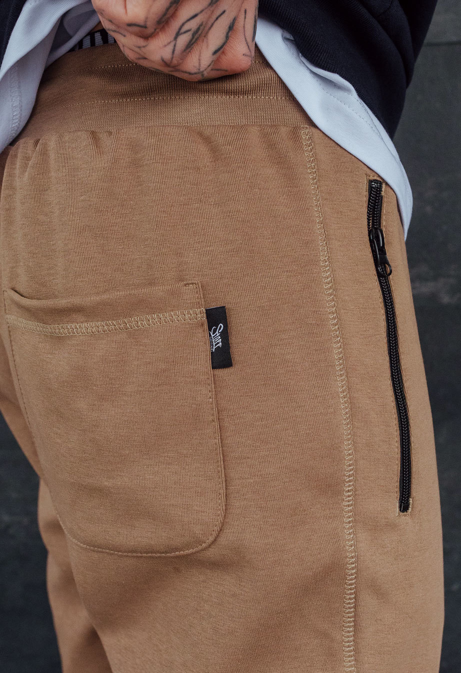 Spodnie dresowe Staff light brown zip