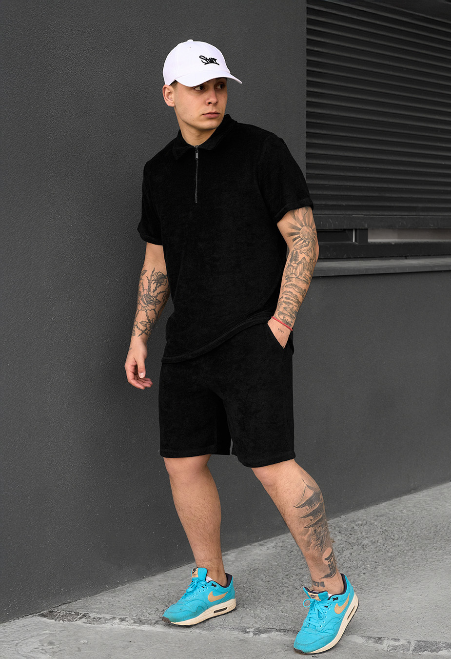 Komplet letni koszulka + spodenki Staff ch black