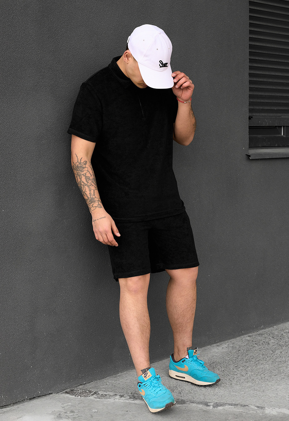 Komplet letni koszulka + spodenki Staff ch black